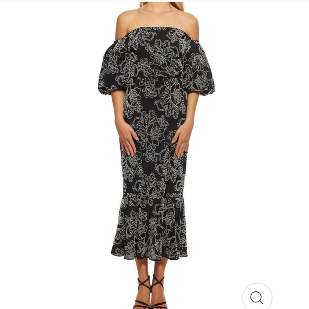 Shoshanna Black and White Strapless Dress